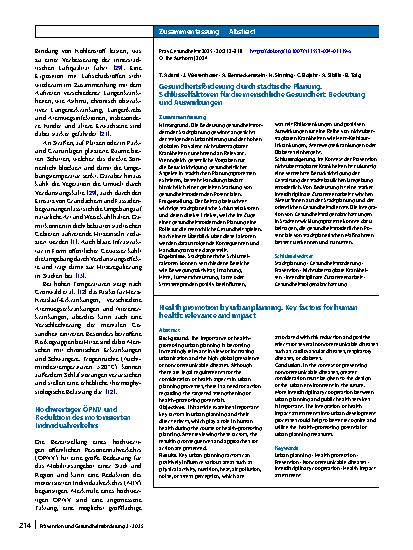 Vorschauseite 3: Gesundheitsförderung durch städtische Planung