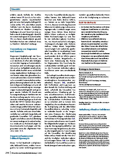 Vorschauseite 5: Gesundheitsförderung durch städtische Planung