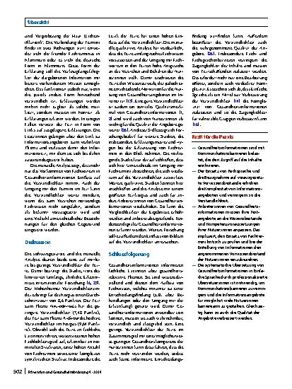 Vorschauseite 6: Mangelnde Verständlichkeit durch Fachsprache in Gesundheitsinformationen zu chronischen Erkrankungen – eine qualitative Korpusanalyse