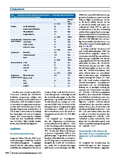 Vorschauseite 4: Organisationale Gesundheitskompetenz in deutschen Krankenhäusern während der COVID-19-Pandemie – Ergebnisse einer Querschnittstudie unter Krankenhausleitungen