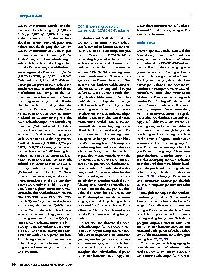 Vorschauseite 6: Organisationale Gesundheitskompetenz in deutschen Krankenhäusern während der COVID-19-Pandemie – Ergebnisse einer Querschnittstudie unter Krankenhausleitungen