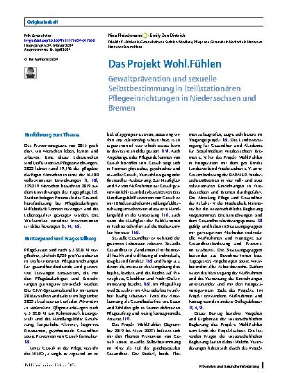 Vorschauseite 1: Das Projekt Wohl.Fühlen