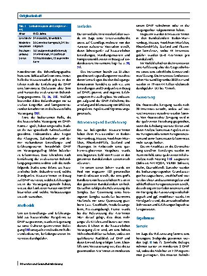Vorschauseite 2: Disease-Management-Programme: Haben sie die Prävention in der Primärversorgung vorangebracht?