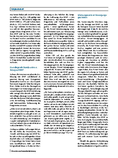 Vorschauseite 4: Disease-Management-Programme: Haben sie die Prävention in der Primärversorgung vorangebracht?