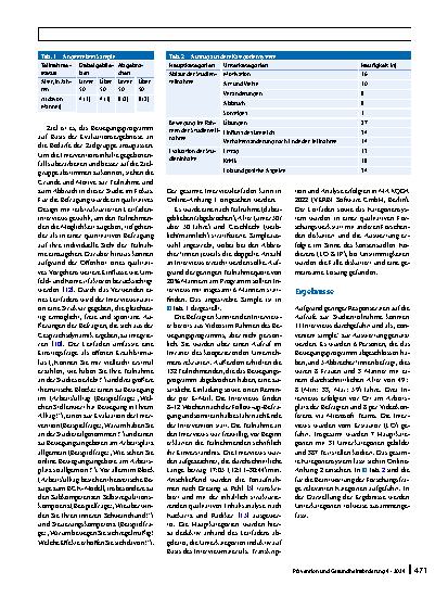 Vorschauseite 2: Förderung bewegungsbezogener Gesundheitskompetenz am Arbeitsplatz – qualitative Evaluation eines Pilotprogramms