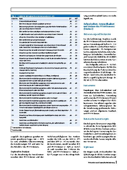 Vorschauseite 5: Familien mit psychosozialen Belastungen identifizieren: psychometrische Eigenschaften und Nutzerakzeptanz eines neuen Screeninginstruments (PFAM-Screen) für die pädiatrische Praxis