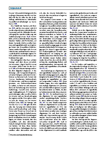 Vorschauseite 2: Informationssuchverhalten und digitale Gesundheitskompetenz von Schüler*innen in Deutschland während der Coronapandemie