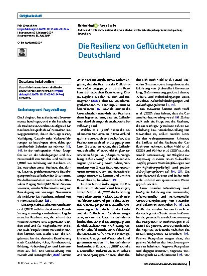 Vorschauseite 1: Die Resilienz von Geflüchteten in Deutschland