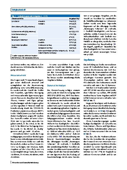 Vorschauseite 2: Freizeitverhalten von Medizinstudierenden