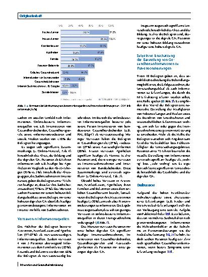 Vorschauseite 4: Nutzung von (digitalen) Gesundheitsinformationen zu Präventionsleistungen