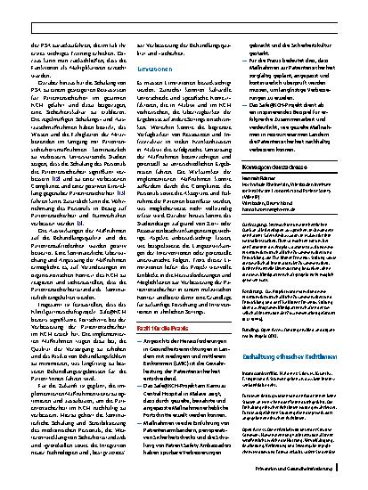 Vorschauseite 5: Implementierung von Patientensicherheitsmaßnahmen in Ländern mit niedrigem Einkommen am Beispiel des Klinikpartnerschaftsprojekts SAFE@KCH