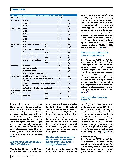 Vorschauseite 4: Screening auf Hepatitis-B-Virus (HBV-) und Hepatitis-C-Virus (HCV)-Infektionen in hausärztlichen Praxen – eine quantitative Umfrage in Niedersachsen