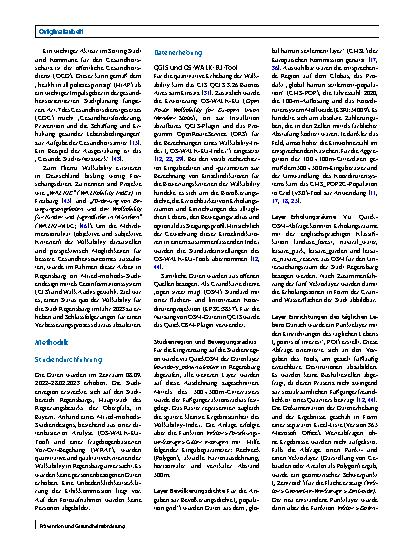 Vorschauseite 2: Walkability der Stadt Regensburg – eine Mixed-methods-Untersuchung mittels QGIS und Walk Audits