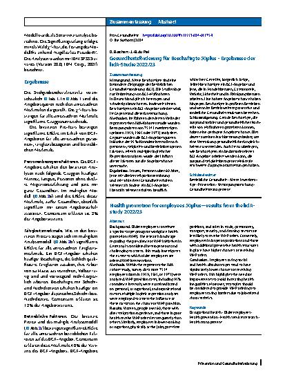 Vorschauseite 3: Gesundheitsförderung für Beschäftigte 50plus – Ergebnisse der lidA-Studie 2022/23