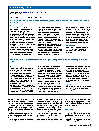 Vorschauseite 3: Netzwerkkarten in den Frühen Hilfen – Pilotierung eines Ablaufs zum (Wieder-)aufbau kommunaler Netzwerke