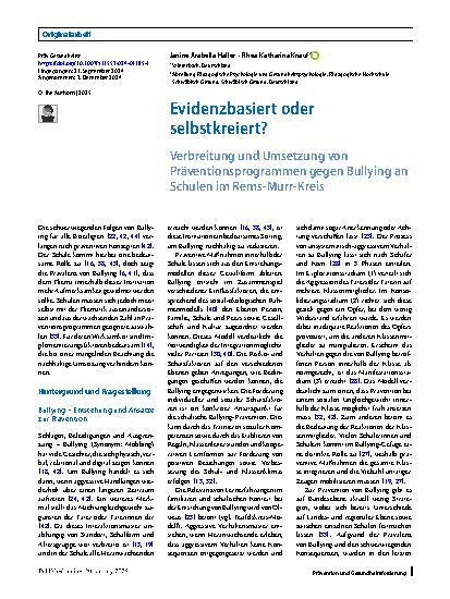 Vorschauseite 1: Evidenzbasiert oder selbstkreiert?