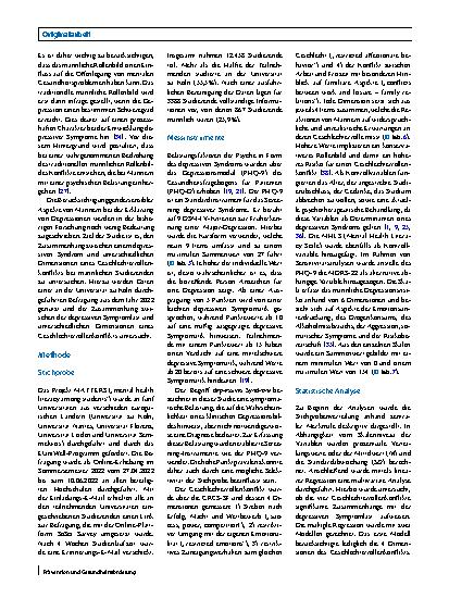 Vorschauseite 2: Der Zusammenhang zwischen Geschlechterrollenkonflikt und depressivem Syndrom bei männlichen Studierenden – Ergebnisse einer Online-Befragung an der Universität zu Köln