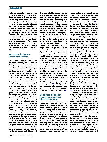Vorschauseite 2: Digitale Gesundheitskompetenz von pflegenden Angehörigen – Protokoll eines Scoping Reviews