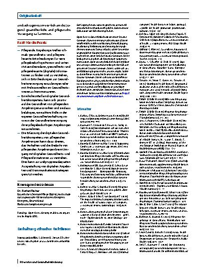 Vorschauseite 6: Digitale Gesundheitskompetenz von pflegenden Angehörigen – Protokoll eines Scoping Reviews