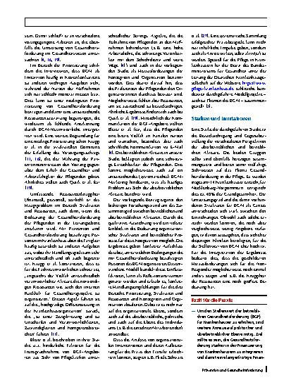 Vorschauseite 5: „Das ist ein Fünftel meiner Arbeit. Ich habe noch vier Fünftel andere Sachen“ – Herausforderungen für Gesundheitsförderung in der Pflege