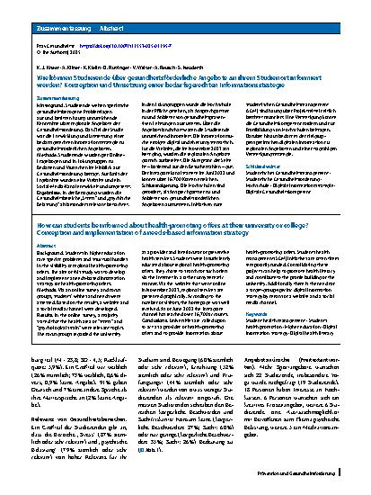 Vorschauseite 3: Wie können Studierende über gesundheitsförderliche Angebote an ihrem Studienort informiert werden?