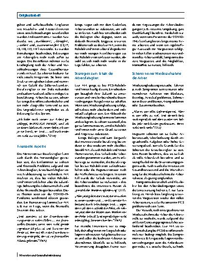 Vorschauseite 4: Arbeitsfähigkeit nach einer COVID-19-Rehabilitation („coronavirus disease 2019“)