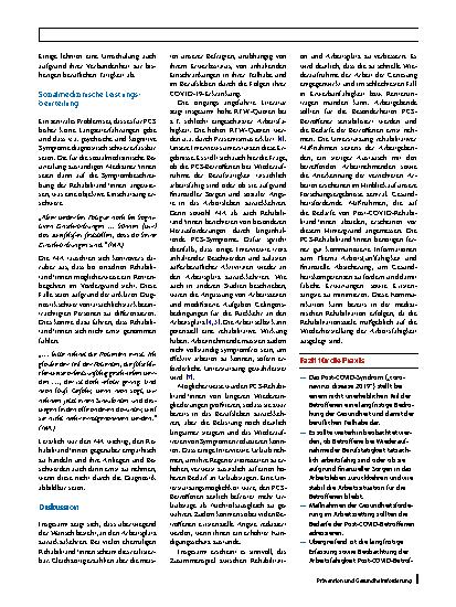 Vorschauseite 5: Arbeitsfähigkeit nach einer COVID-19-Rehabilitation („coronavirus disease 2019“)