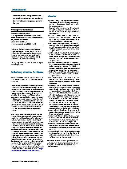 Vorschauseite 6: Arbeitsfähigkeit nach einer COVID-19-Rehabilitation („coronavirus disease 2019“)
