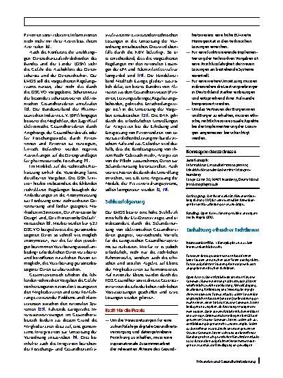Vorschauseite 5: Der Europäische Raum für Gesundheitsdaten (EHDS) und seine Bedeutung für das deutsche Gesundheitswesen