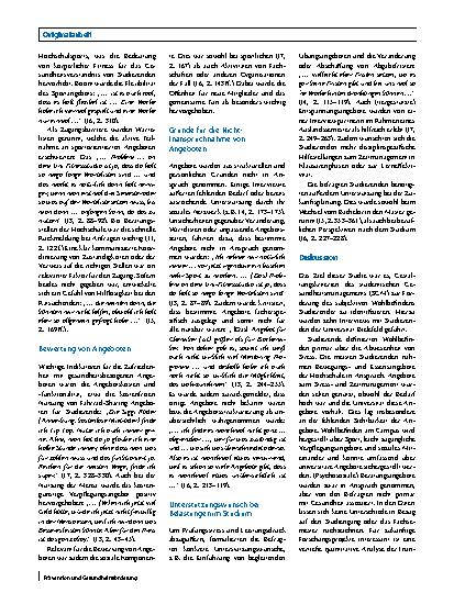 Vorschauseite 4: Ausgestaltung und Weiterentwicklung des studentischen Gesundheitsmanagements (SGM) aus der Sicht von Studierenden. Eine qualitative Interviewstudie