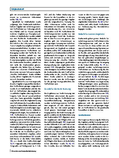 Vorschauseite 6: Verhältnisund Verhaltensprävention aus Sicht von Studierenden der Hebammenwissenschaft