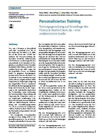 Vorschauseite 1: Personalisiertes Training