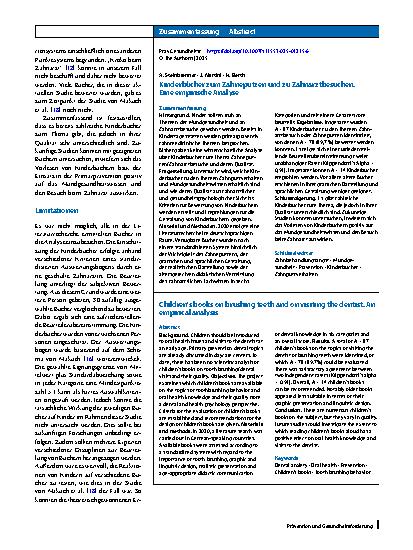Vorschauseite 3: Kinderbücher zum Zähneputzen und zu Zahnarztbesuchen. Eine empirische Analyse