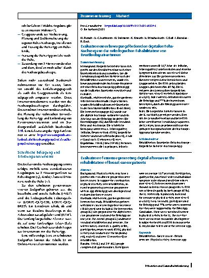 Vorschauseite 3: Evaluation einer bewegungsfördernden digitalen Reha-Nachsorge in der onkologischen Rehabilitation von Brustkrebspatientinnen