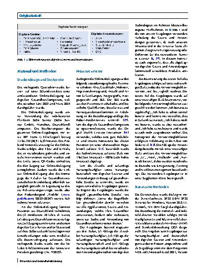 Vorschauseite 2: Nutzung digitaler Gesundheitstechnologien in Deutschland
