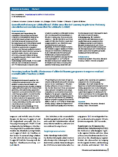 Vorschauseite 3: Gesundheitsförderung im Lehrkraftberuf