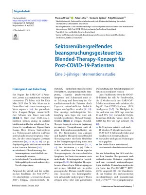 Vorschauseite 1: Sektorenübergreifendes beanspruchungsgesteuertes Blended-Therapy-Konzept für Post-COVID-19-Patienten