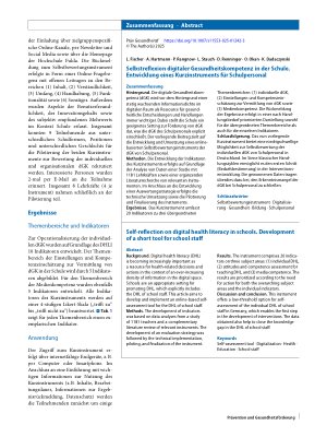 Vorschauseite 3: Selbstreflexion digitaler Gesundheitskompetenz in der Schule. Entwicklung eines Kurzinstruments für Schulpersonal
