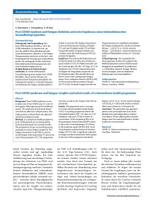 Vorschauseite 3: Post-COVID-Syndrom und Fatigue: Einblicke und erste Ergebnisse eines telemedizinischen Gesundheitsprogramms