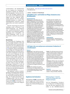 Vorschauseite 3: Selbsthilfe im Vorund Umfeld von Pflege