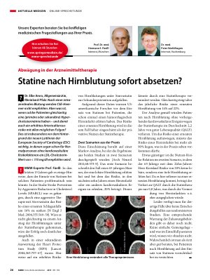 Vorschauseite 1: Statine nach Hirnblutung sofort absetzen?