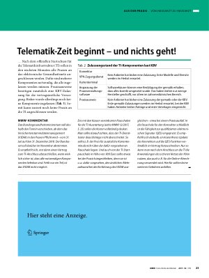 Vorschauseite 1: Telematik-Zeit beginnt — und nichts geht!