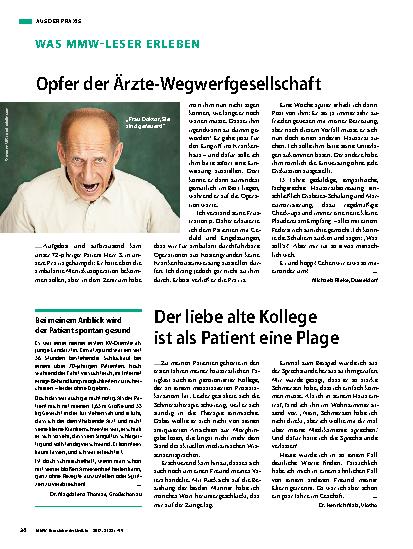 Vorschauseite 1: Der liebe alte Kollege ist als Patient eine Plage