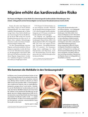 Vorschauseite 1: Migräne erhöht das kardiovaskuläre Risiko