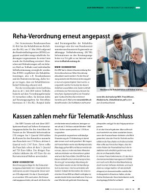 Vorschauseite 1: Reha-Verordnung erneut angepasst