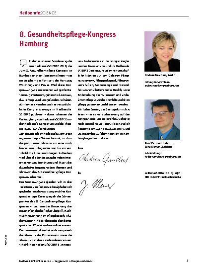 Vorschauseite 1: 8. Gesundheitspflege-Kongress Hamburg