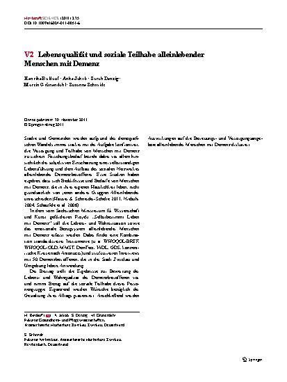 Vorschauseite 1: V2 Lebensqualität