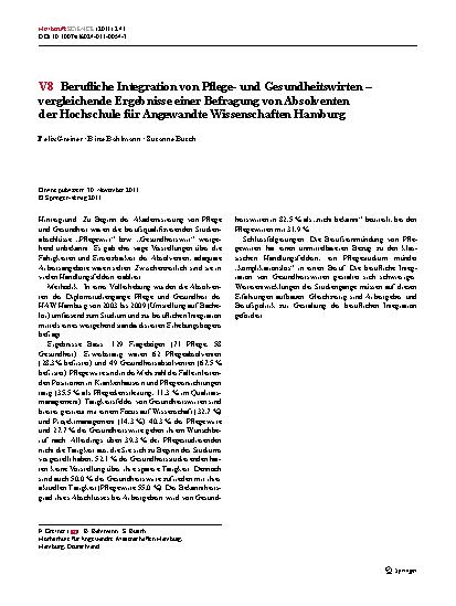 Vorschauseite 1: V8 Berufliche Integration von Pflege