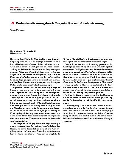 Vorschauseite 1: P8 Professionalisierung durch Organisation und Akademisierung
