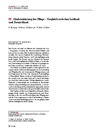 Vorschauseite 1: P5 Akademisierung der Pflege